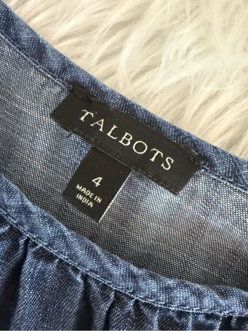 Talbots Tencel Chambray Maxi Dress Tiered Sleeveless Size 4 - Picture 5 of 7
